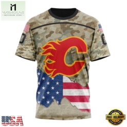 NHL Calgary Flames Specialized Kits For United State With Camo Color Hoodie, T Shirt , NHL 3D Game Day Tee Nhl Calgary Flames Specialized Kits For United State With Camo Color Hoodie T Shirt 4
