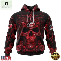 NHL Carolina Hurricanes Special Design Halloween With Skull Art Hoodie, T Shirt , NHL 3D Game Day Tee Nhl Carolina Hurricanes Special Design Halloween With Skull Art Hoodie T Shirt 1