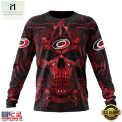 NHL Carolina Hurricanes Special Design Halloween With Skull Art Hoodie, T Shirt , NHL 3D Game Day Tee Nhl Carolina Hurricanes Special Design Halloween With Skull Art Hoodie T Shirt 3