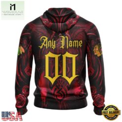 NHL Chicago Blackhawks Special Design Halloween With Skull Art Hoodie, T Shirt , NHL 3D Game Day Tee Nhl Chicago Blackhawks Special Design Halloween With Skull Art Hoodie T Shirt 2