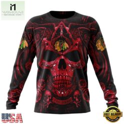 NHL Chicago Blackhawks Special Design Halloween With Skull Art Hoodie, T Shirt , NHL 3D Game Day Tee Nhl Chicago Blackhawks Special Design Halloween With Skull Art Hoodie T Shirt 3