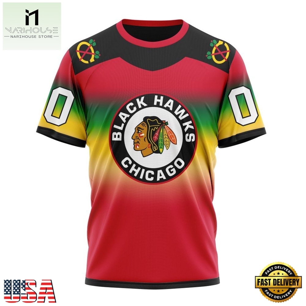 NHL Chicago Blackhawks Special Retro Gradient Design Hoodie, T Shirt, NHL 3D Game Day Tee NHL Chicago Blackhawks Special Retro Gradient Design Hoodie, T Shirt, NHL 3D Game Day Tee