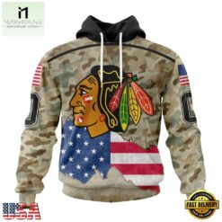 NHL Chicago BlackHawks Specialized Kits For United State With Camo Color Hoodie, T Shirt , NHL 3D Game Day Tee Nhl Chicago Blackhawks Specialized Kits For United State With Camo Color Hoodie T Shirt 1