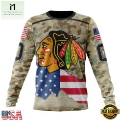 NHL Chicago BlackHawks Specialized Kits For United State With Camo Color Hoodie, T Shirt , NHL 3D Game Day Tee Nhl Chicago Blackhawks Specialized Kits For United State With Camo Color Hoodie T Shirt 3