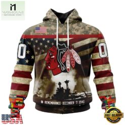NHL Chicago BlackHawks Specialized Unisex Kits Remember Pearl Harbor Hoodie, T Shirt , NHL 3D Game Day Tee Nhl Chicago Blackhawks Specialized Unisex Kits Remember Pearl Harbor Hoodie T Shirt 1