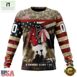 NHL Chicago BlackHawks Specialized Unisex Kits Remember Pearl Harbor Hoodie, T Shirt , NHL 3D Game Day Tee Nhl Chicago Blackhawks Specialized Unisex Kits Remember Pearl Harbor Hoodie T Shirt 3