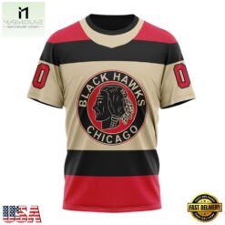 NHL Chicago BlackHawks Specialized Unisex Kits With Retro Concepts Hoodie, T Shirt , NHL 3D Game Day Tee Nhl Chicago Blackhawks Specialized Unisex Kits With Retro Concepts Hoodie T Shirt 4
