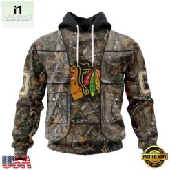 NHL Chicago BlackHawks Specialized Unisex Vest Kits With Realtree Camo Hoodie, T Shirt, NHL 3D Game Day Tee Nhl Chicago Blackhawks Specialized Unisex Vest Kits With Realtree Camo Hoodie T Shirt 1