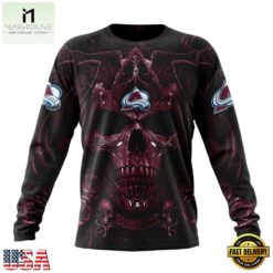 NHL Colorado Avalanche Special Design Halloween With Skull Art Hoodie, T Shirt , NHL 3D Game Day Tee Nhl Colorado Avalanche Special Design Halloween With Skull Art Hoodie T Shirt 3
