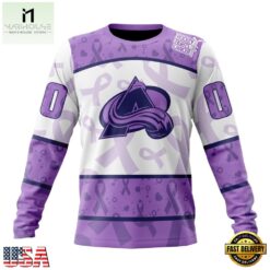 NHL Colorado Avalanche Special Lavender Fight Cancer Hoodie, T Shirt , NHL 3D Game Day Tee Nhl Colorado Avalanche Special Lavender Fight Cancer Hoodie T Shirt 4