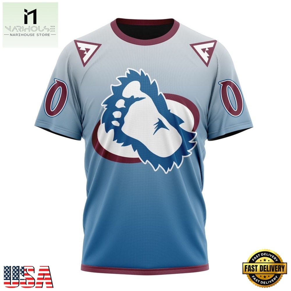 NHL Colorado Avalanche Special Retro Gradient Design Hoodie, T Shirt, NHL 3D Game Day Tee NHL Colorado Avalanche Special Retro Gradient Design Hoodie, T Shirt, NHL 3D Game Day Tee