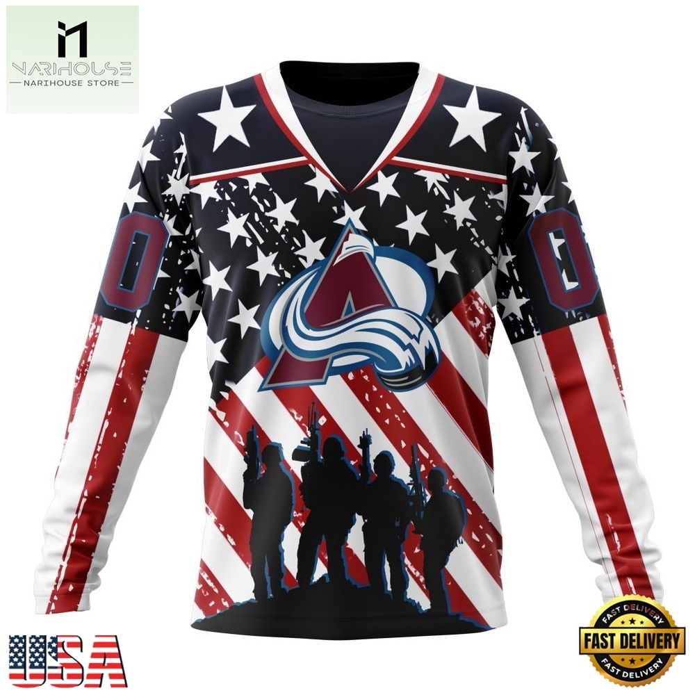 NHL Colorado Avalanche Specialized Kits For Honor USS Military Hoodie, T Shirt , NHL 3D Game Day Tee Nhl Colorado Avalanche Specialized Kits For Honor Uss Military Hoodie T Shirt 3