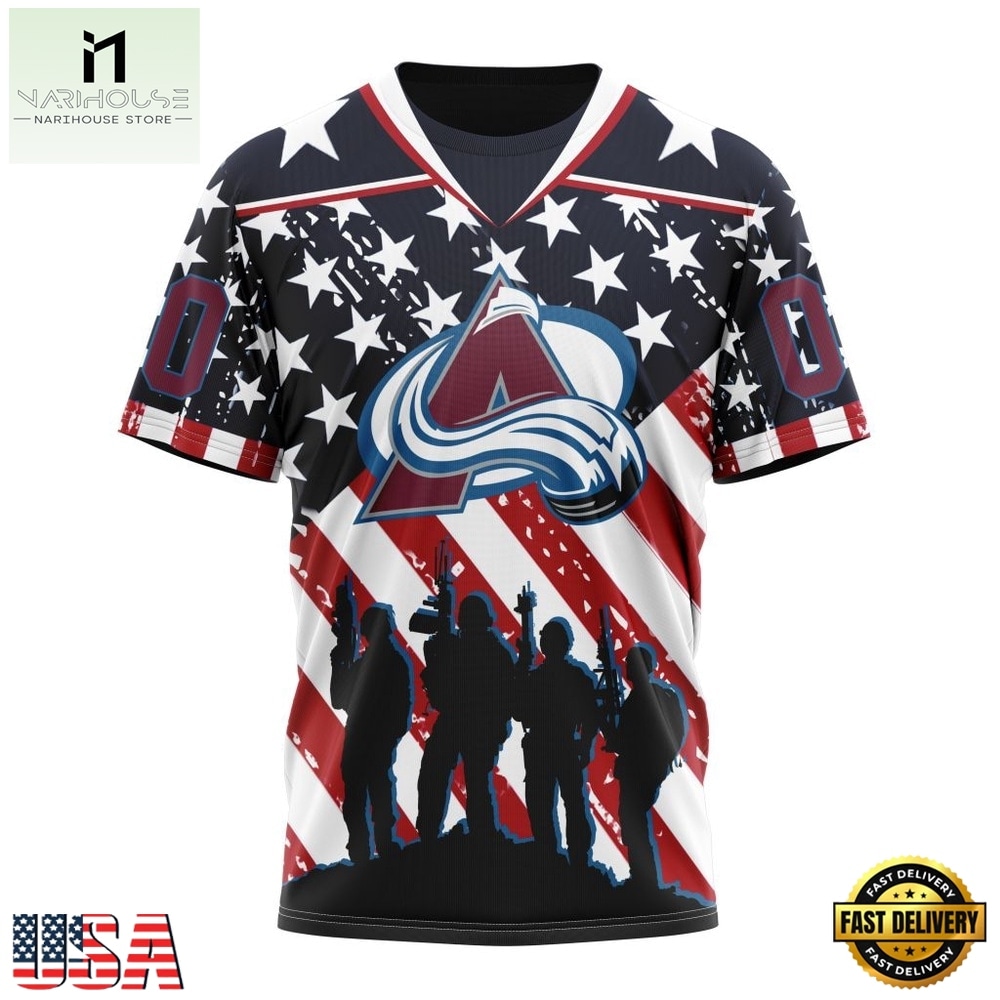 NHL Colorado Avalanche Specialized Kits For Honor USS Military Hoodie, T Shirt , NHL 3D Game Day Tee Nhl Colorado Avalanche Specialized Kits For Honor Uss Military Hoodie T Shirt 4
