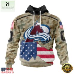 NHL Colorado Avalanche Specialized Kits For United State With Camo Color Hoodie, T Shirt , NHL 3D Game Day Tee Nhl Colorado Avalanche Specialized Kits For United State With Camo Color Hoodie T Shirt 1