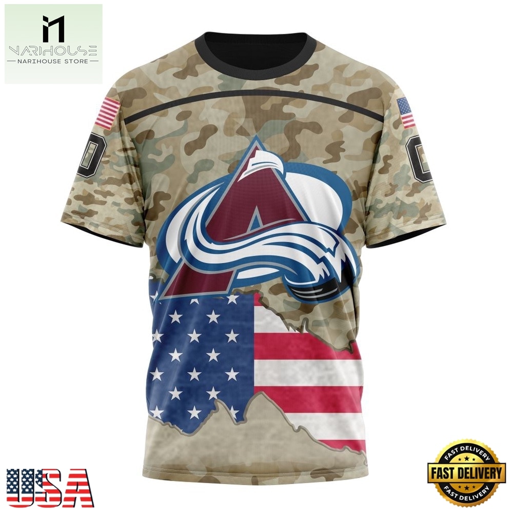 NHL Colorado Avalanche Specialized Kits For United State With Camo Color Hoodie, T Shirt , NHL 3D Game Day Tee Nhl Colorado Avalanche Specialized Kits For United State With Camo Color Hoodie T Shirt 4
