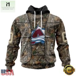 NHL Colorado Avalanche Specialized Unisex Vest Kits With Realtree Camo Hoodie, T Shirt, NHL 3D Game Day Tee Nhl Colorado Avalanche Specialized Unisex Vest Kits With Realtree Camo Hoodie T Shirt 1