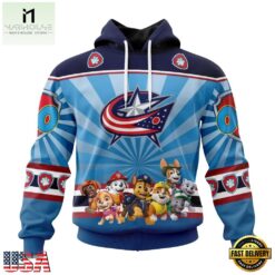 NHL Columbus Blue Jackets Special Paw Patrol Kits Hoodie, T Shirt , NHL 3D Game Day Tee Nhl Columbus Blue Jackets Special Paw Patrol Kits Hoodie T Shirt 1