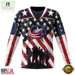 NHL Columbus Blue Jackets Specialized Kits For Honor USS Military Hoodie, T Shirt , NHL 3D Game Day Tee Nhl Columbus Blue Jackets Specialized Kits For Honor Uss Military Hoodie T Shirt 3