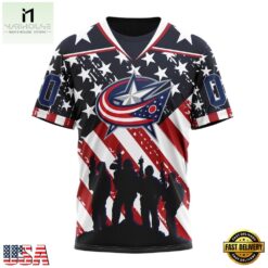 NHL Columbus Blue Jackets Specialized Kits For Honor USS Military Hoodie, T Shirt , NHL 3D Game Day Tee Nhl Columbus Blue Jackets Specialized Kits For Honor Uss Military Hoodie T Shirt 4