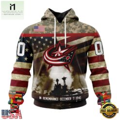 NHL Columbus Blue Jackets Specialized Unisex Kits Remember Pearl Harbor Hoodie, T Shirt , NHL 3D Game Day Tee Nhl Columbus Blue Jackets Specialized Unisex Kits Remember Pearl Harbor Hoodie T Shirt 1