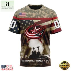 NHL Columbus Blue Jackets Specialized Unisex Kits Remember Pearl Harbor Hoodie, T Shirt , NHL 3D Game Day Tee Nhl Columbus Blue Jackets Specialized Unisex Kits Remember Pearl Harbor Hoodie T Shirt 4