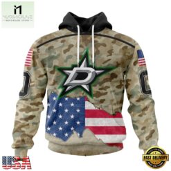 NHL Dallas Stars Specialized Kits For United State With Camo Color Hoodie, T Shirt , NHL 3D Game Day Tee Nhl Dallas Stars Specialized Kits For United State With Camo Color Hoodie T Shirt 1