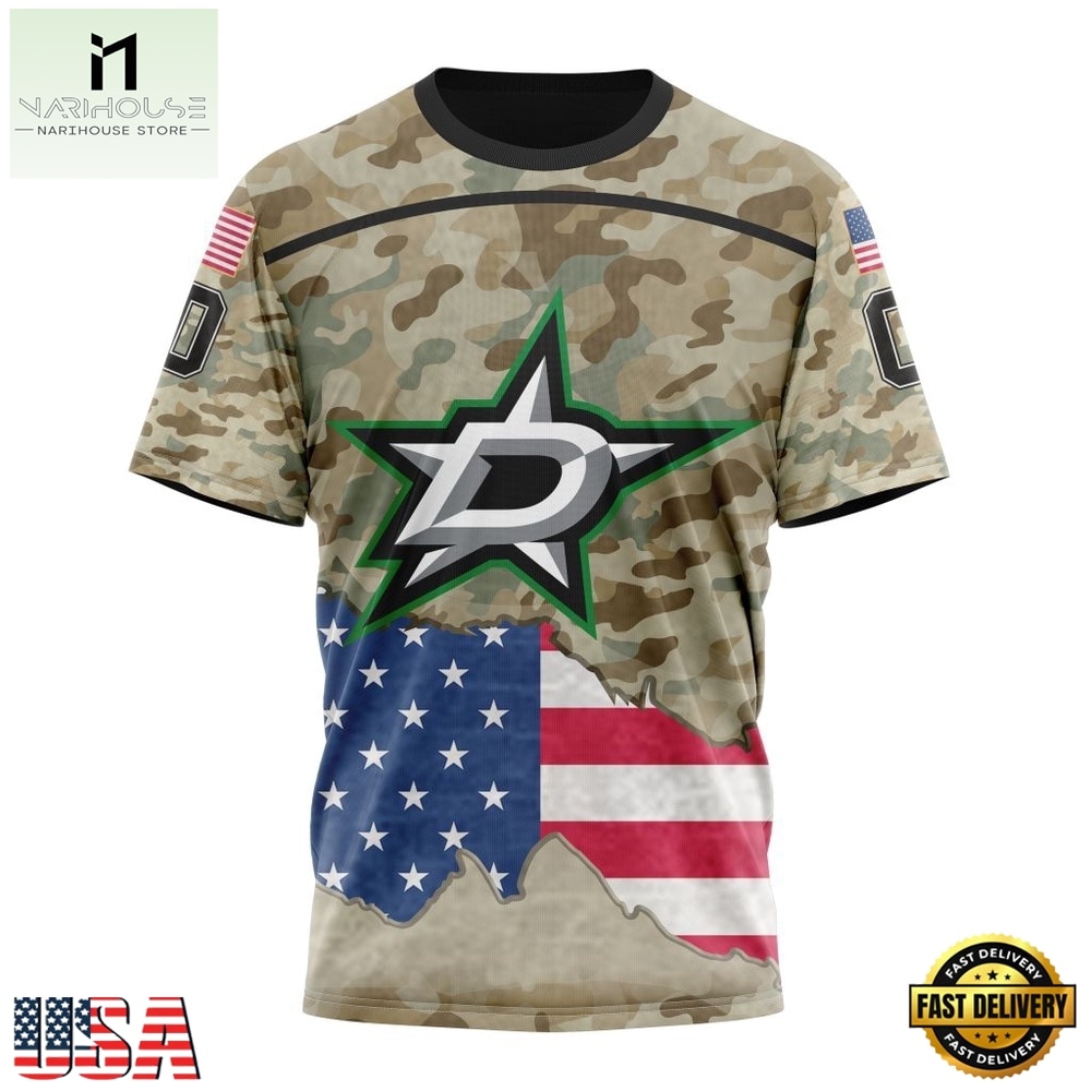NHL Dallas Stars Specialized Kits For United State With Camo Color Hoodie, T Shirt , NHL 3D Game Day Tee NHL Dallas Stars Specialized Kits For United State With Camo Color Hoodie, T Shirt , NHL 3D Game Day Tee
