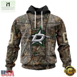 NHL Dallas Stars Specialized Unisex Vest Kits With Realtree Camo Hoodie, T Shirt, NHL 3D Game Day Tee Nhl Dallas Stars Specialized Unisex Vest Kits With Realtree Camo Hoodie T Shirt 1