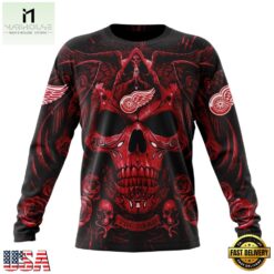 NHL Detroit Red Wings Special Design Halloween With Skull Art Hoodie, T Shirt , NHL 3D Game Day Tee Nhl Detroit Red Wings Special Design Halloween With Skull Art Hoodie T Shirt 3