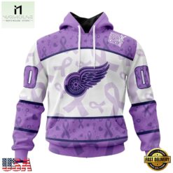 NHL Detroit Red Wings Special Lavender Fight Cancer Hoodie, T Shirt , NHL 3D Game Day Tee Nhl Detroit Red Wings Special Lavender Fight Cancer Hoodie T Shirt 1