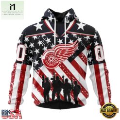 NHL Detroit Red Wings Specialized Kits For Honor USS Military Hoodie, T Shirt , NHL 3D Game Day Tee Nhl Detroit Red Wings Specialized Kits For Honor Uss Military Hoodie T Shirt 1