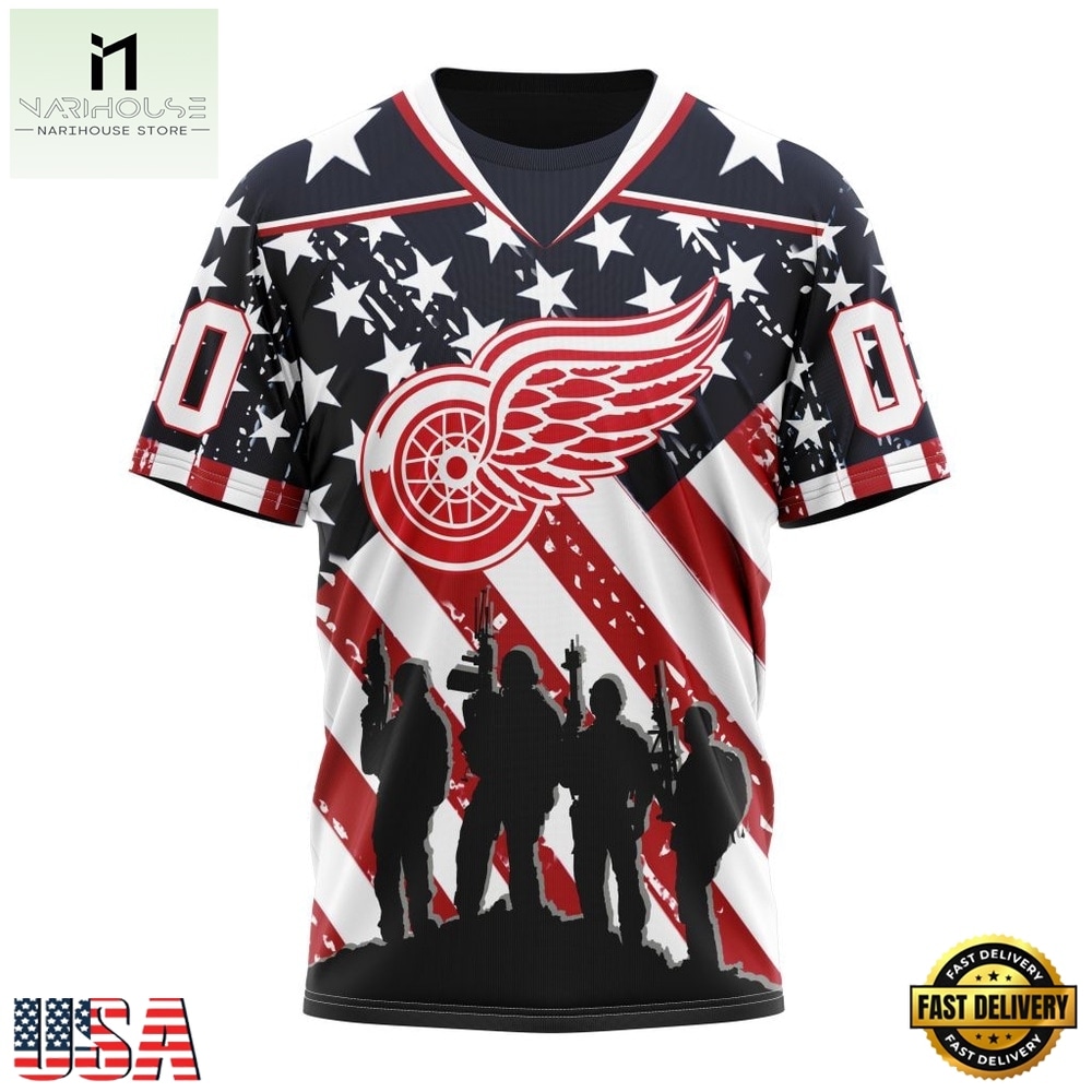 NHL Detroit Red Wings Specialized Kits For Honor USS Military Hoodie, T Shirt , NHL 3D Game Day Tee NHL Detroit Red Wings Specialized Kits For Honor USS Military Hoodie, T Shirt , NHL 3D Game Day Tee