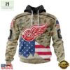 NHL Detroit Red Wings Specialized Kits For United State With Camo Color Hoodie, T Shirt , NHL 3D Game Day Tee Nhl Detroit Red Wings Specialized Kits For United State With Camo Color Hoodie T Shirt 1
