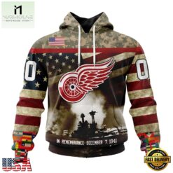 NHL Detroit Red Wings Specialized Unisex Kits Remember Pearl Harbor Hoodie, T Shirt , NHL 3D Game Day Tee Nhl Detroit Red Wings Specialized Unisex Kits Remember Pearl Harbor Hoodie T Shirt 1