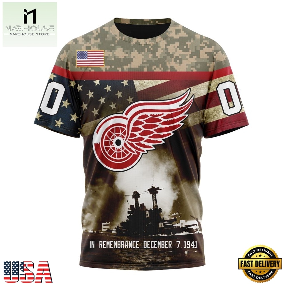 NHL Detroit Red Wings Specialized Unisex Kits Remember Pearl Harbor Hoodie, T Shirt , NHL 3D Game Day Tee NHL Detroit Red Wings Specialized Unisex Kits Remember Pearl Harbor Hoodie, T Shirt , NHL 3D Game Day Tee