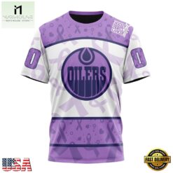 NHL Edmonton Oilers Special Lavender Fight Cancer Hoodie, T Shirt , NHL 3D Game Day Tee Nhl Edmonton Oilers Special Lavender Fight Cancer Hoodie T Shirt 5