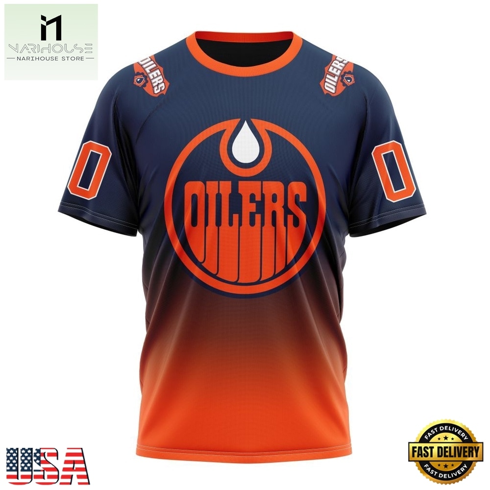 NHL Edmonton Oilers Special Retro Gradient Design Hoodie, T Shirt, NHL 3D Game Day Tee NHL Edmonton Oilers Special Retro Gradient Design Hoodie, T Shirt, NHL 3D Game Day Tee