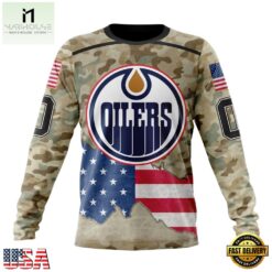 NHL Edmonton Oilers Specialized Kits For United State With Camo Color Hoodie, T Shirt , NHL 3D Game Day Tee Nhl Edmonton Oilers Specialized Kits For United State With Camo Color Hoodie T Shirt 3