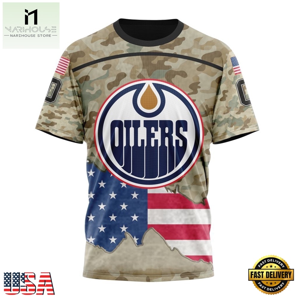 NHL Edmonton Oilers Specialized Kits For United State With Camo Color Hoodie, T Shirt , NHL 3D Game Day Tee Nhl Edmonton Oilers Specialized Kits For United State With Camo Color Hoodie T Shirt 4