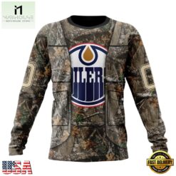 NHL Edmonton Oilers Specialized Unisex Vest Kits With Realtree Camo Hoodie, T Shirt, NHL 3D Game Day Tee Nhl Edmonton Oilers Specialized Unisex Vest Kits With Realtree Camo Hoodie T Shirt 3