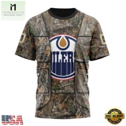 NHL Edmonton Oilers Specialized Unisex Vest Kits With Realtree Camo Hoodie, T Shirt, NHL 3D Game Day Tee Nhl Edmonton Oilers Specialized Unisex Vest Kits With Realtree Camo Hoodie T Shirt 4