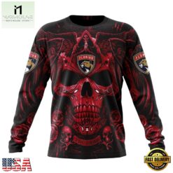 NHL Florida Panthers Special Design Halloween With Skull Art Hoodie, T Shirt , NHL 3D Game Day Tee Nhl Florida Panthers Special Design Halloween With Skull Art Hoodie T Shirt 3