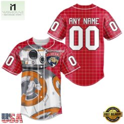 NHL Florida Panthers x BB 8 D Star War Baseball Jersey , NHL Graphic Baseball Jersey Nhl Florida Panthers X BB 8 D Star War Baseball Jersey 1