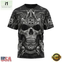 NHL Los Angeles Kings Special Design Halloween With Skull Art Hoodie, T Shirt , NHL 3D Game Day Tee Nhl Los Angeles Kings Special Design Halloween With Skull Art Hoodie T Shirt 4