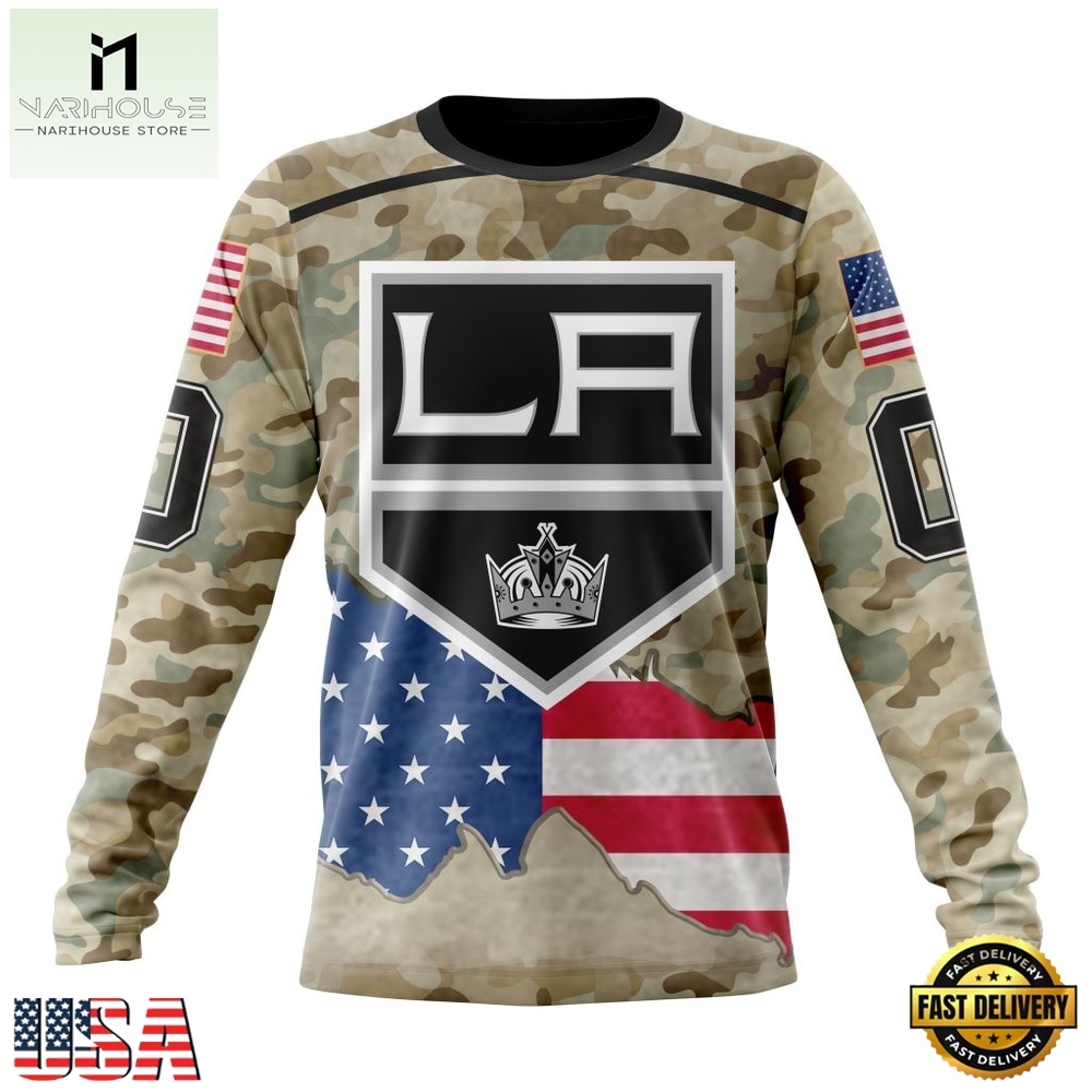 NHL Los Angeles Kings Specialized Kits For United State With Camo Color Hoodie, T Shirt , NHL 3D Game Day Tee Nhl Los Angeles Kings Specialized Kits For United State With Camo Color Hoodie T Shirt 3