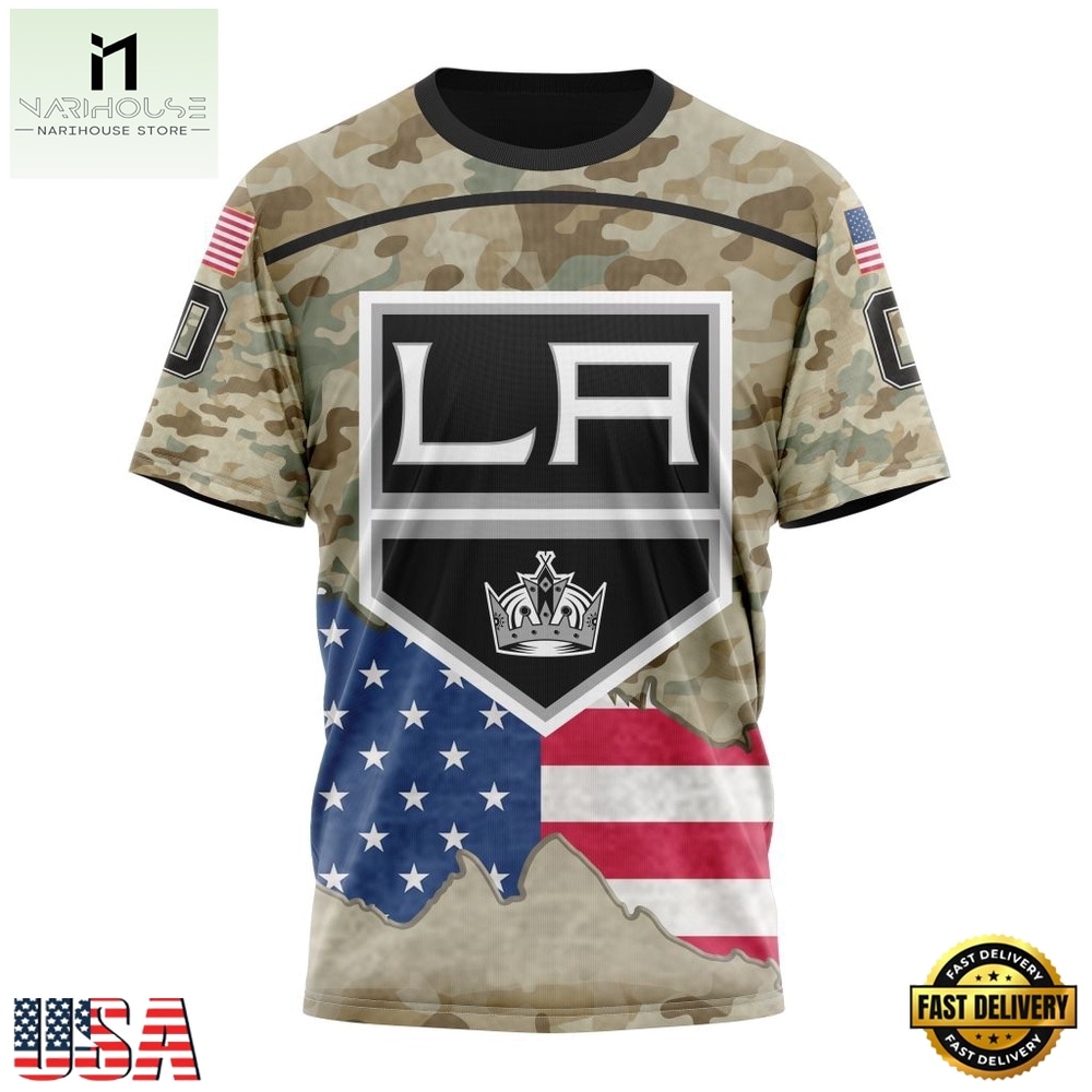 NHL Los Angeles Kings Specialized Kits For United State With Camo Color Hoodie, T Shirt , NHL 3D Game Day Tee Nhl Los Angeles Kings Specialized Kits For United State With Camo Color Hoodie T Shirt 4
