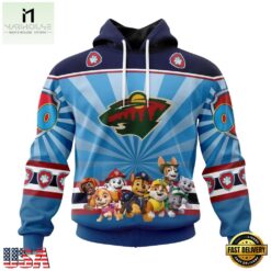 NHL Minnesota Wild Special Paw Patrol Kits Hoodie, T Shirt , NHL 3D Game Day Tee Nhl Minnesota Wild Special Paw Patrol Kits Hoodie T Shirt 1