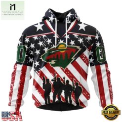 NHL Minnesota Wild Specialized Kits For Honor USS Military Hoodie, T Shirt , NHL 3D Game Day Tee Nhl Minnesota Wild Specialized Kits For Honor Uss Military Hoodie T Shirt 1