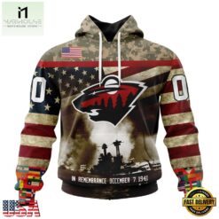 NHL Minnesota Wild Specialized Unisex Kits Remember Pearl Harbor Hoodie, T Shirt , NHL 3D Game Day Tee Nhl Minnesota Wild Specialized Unisex Kits Remember Pearl Harbor Hoodie T Shirt 1
