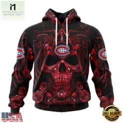 NHL Montreal Canadiens Special Design Halloween With Skull Art Hoodie, T Shirt , NHL 3D Game Day Tee Nhl Montreal Canadiens Special Design Halloween With Skull Art Hoodie T Shirt 1